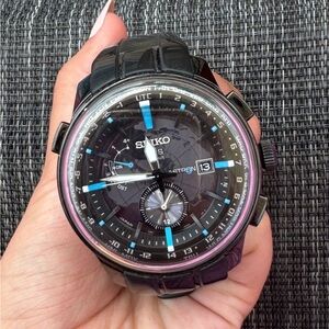 Seiko Black and Blue Watch
